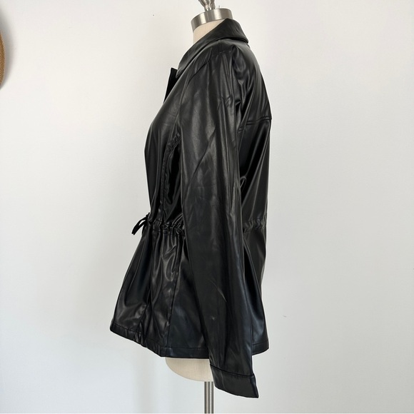 Lane Bryant Faux Leather Shirt Jacket Black  Size 14 NWT - Picture 7 of 14